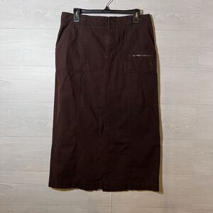 Eddie Bauer Brown A-Line 100% Cotton Skirt Size 10